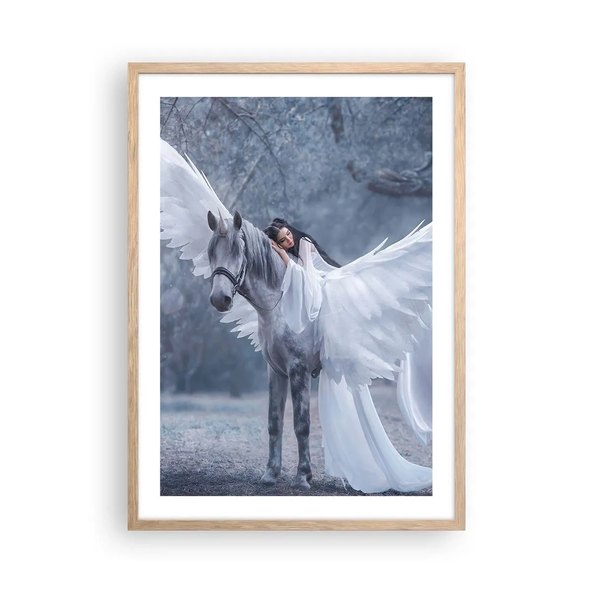 Poster in cornice rovere chiaro - Momento ispirato - 50x70 cm