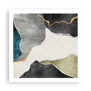 Poster - Composizione mosaico con filo d'oro - 60x60 cm