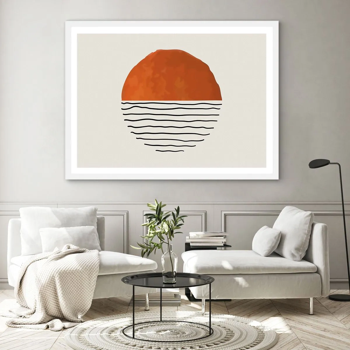 Poster in cornice bianca - Atmosfera giapponese - 91x61 cm