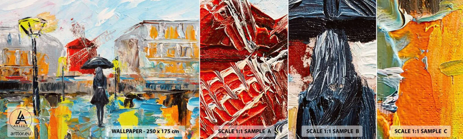 Campione di Fotomurale Adesivo Deluxe Sticker - Leggende di Parigi - Donna, Parigi, Città - 100x30 cm