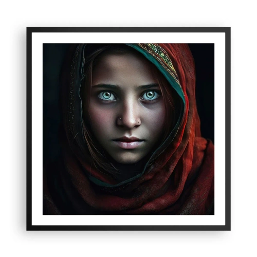 Poster in cornice nera - Principessa d'oriente - 60x60 cm
