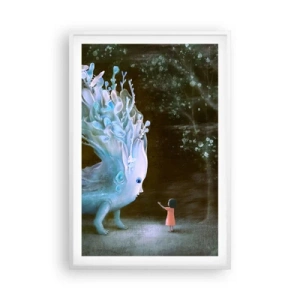 Poster in cornice bianca - Incontro fantastico - 61x91 cm