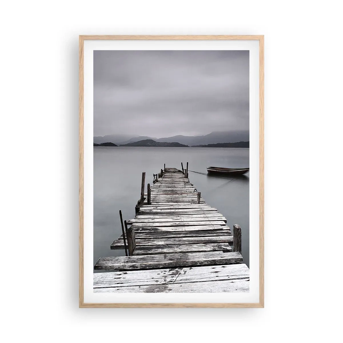 Poster in cornice rovere chiaro - Domani puoi partire - 61x91 cm