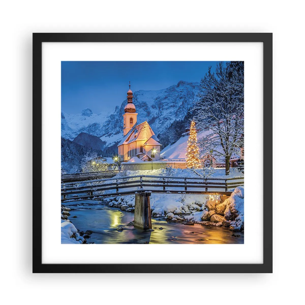 Poster in cornice nera - Lo spirito di Natale - 40x40 cm
