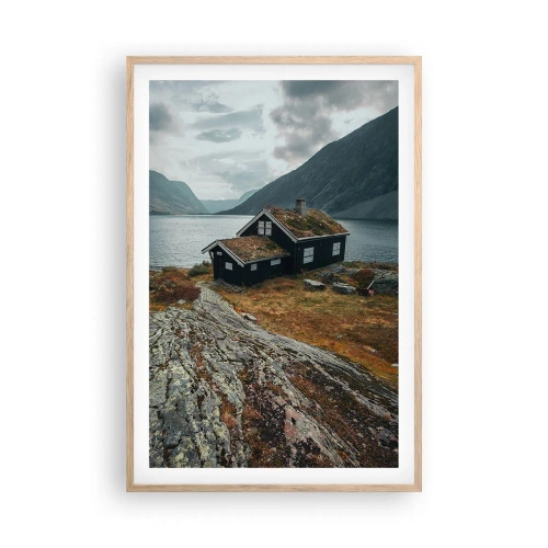 Poster in cornice rovere chiaro - La casa sul fiordo - 61x91 cm