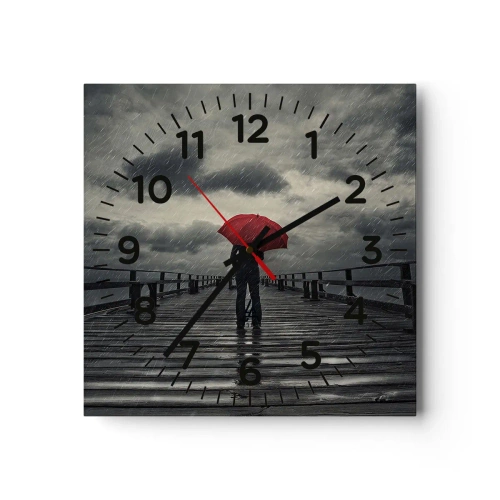 Orologio da parete - Orologio in Vetro - Non importa che piove - 30x30 cm