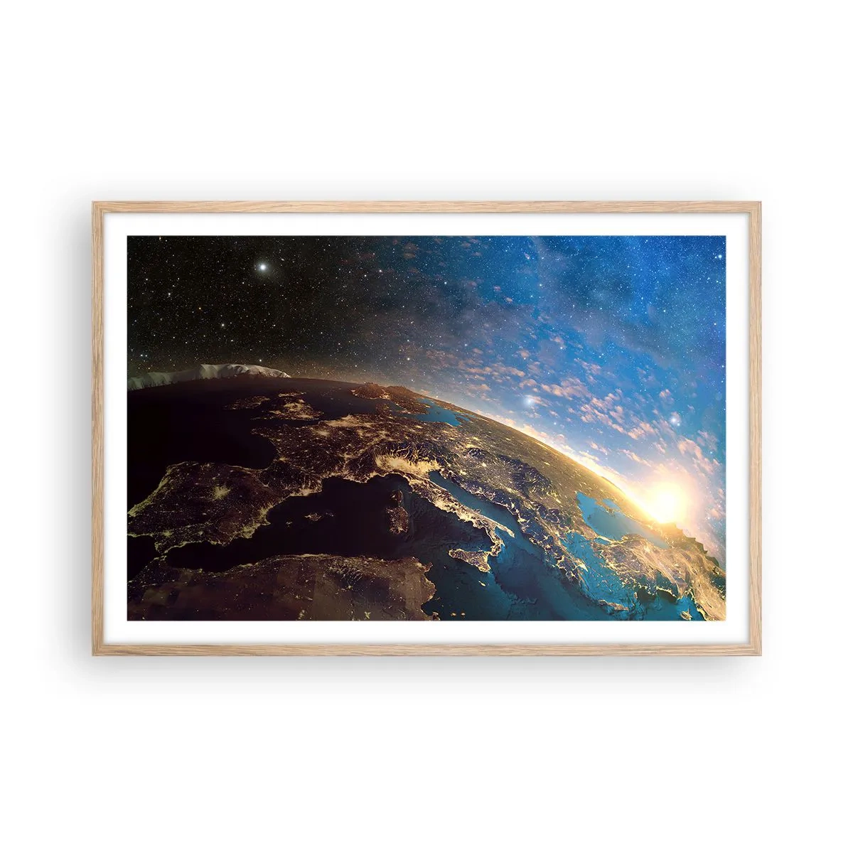 Poster in cornice rovere chiaro - Guardiamoci da lontano - 91x61 cm