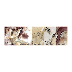 Campione di Fotomurale Premium Canvas - Di umore lilla - Astrazione, Donna, Corpo - 100x30 cm