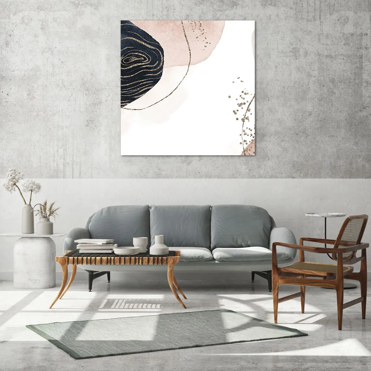 Quadro su vetro - Tutto scorre - 70x70 cm