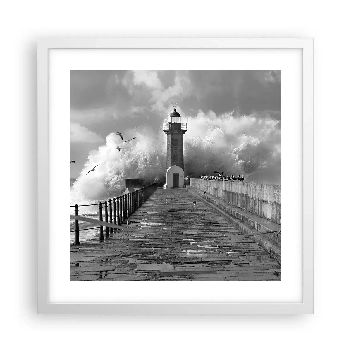 Poster in cornice bianca - Senza paura - 40x40 cm