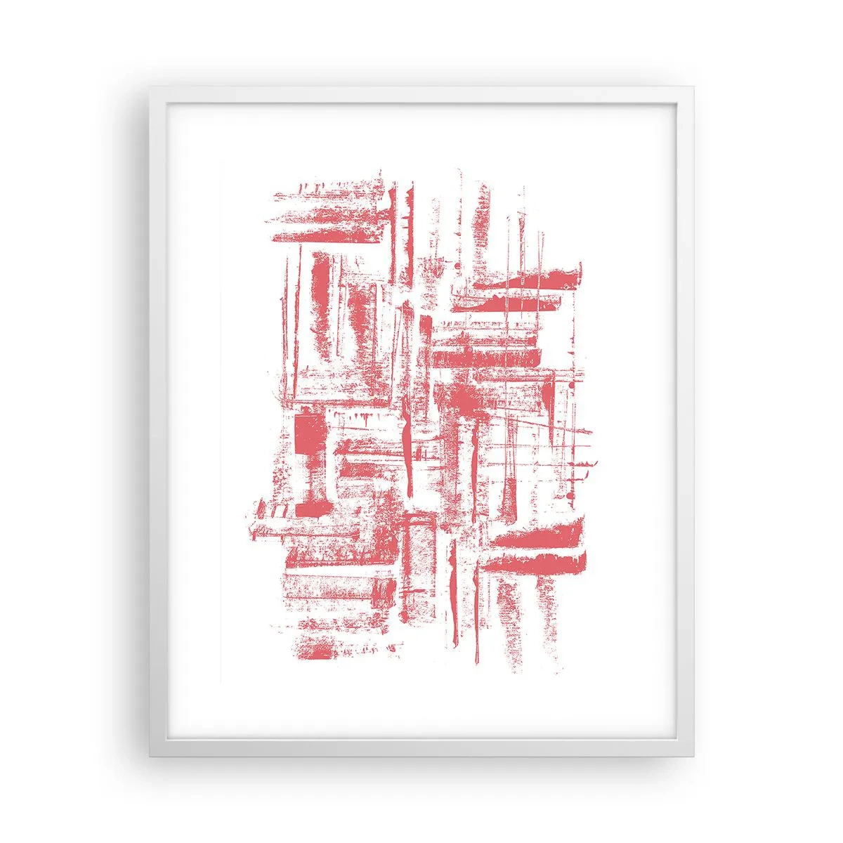 Poster in cornice bianca - Città rossa - 40x50 cm