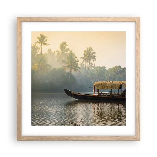 Poster in cornice rovere chiaro - Casa sul fiume - 40x40 cm