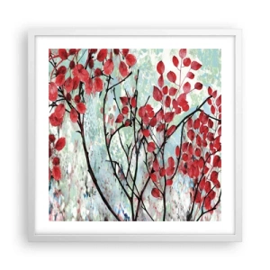 Poster in cornice bianca - Albero in scarlatto - 50x50 cm