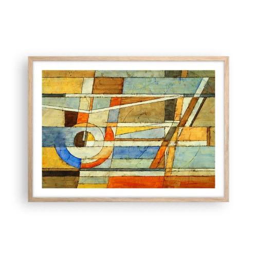 Poster in cornice rovere chiaro - Cubismo in cantiere - 70x50 cm