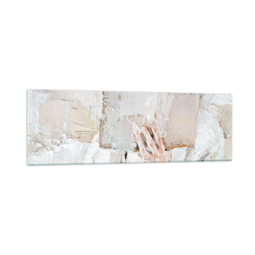 Quadro su vetro - Dipinto impressionista raffigurante una mano che tiene un libro aperto. - 160x50cm - In un altro mondo - Decorazione murale moderna per soggiorno e camera da letto ARTTOR