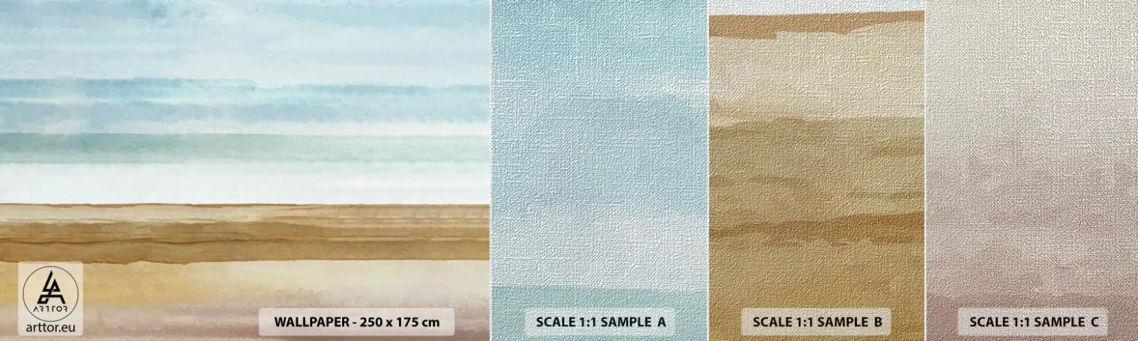 Campione di Fotomurale Premium Canvas - Rilassamento - Astrazione, Costa, Spiaggia - 100x30 cm