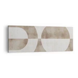 Quadro su tela - Stampe su Tela - Un dipinto astratto nei toni del beige con forme geometriche e simmetria. - 140x50cm - Analogie e differenze - Decorazione murale moderna per soggiorno e camera da letto ARTTOR