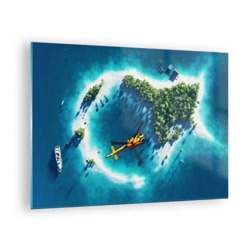 Quadro su vetro - Comprati un'isola - 70x50cm - Comprati un'isola - Decorazione murale moderna per soggiorno e camera da letto ARTTOR