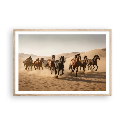 Poster in cornice rovere chiaro - Liberi come il vento - 91x61 cm