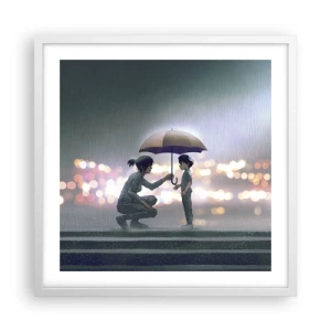 Poster in cornice bianca - E già tutto va bene - 50x50 cm