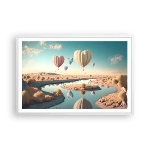 Poster in cornice bianca - L'amore permette di volare - 91x61 cm