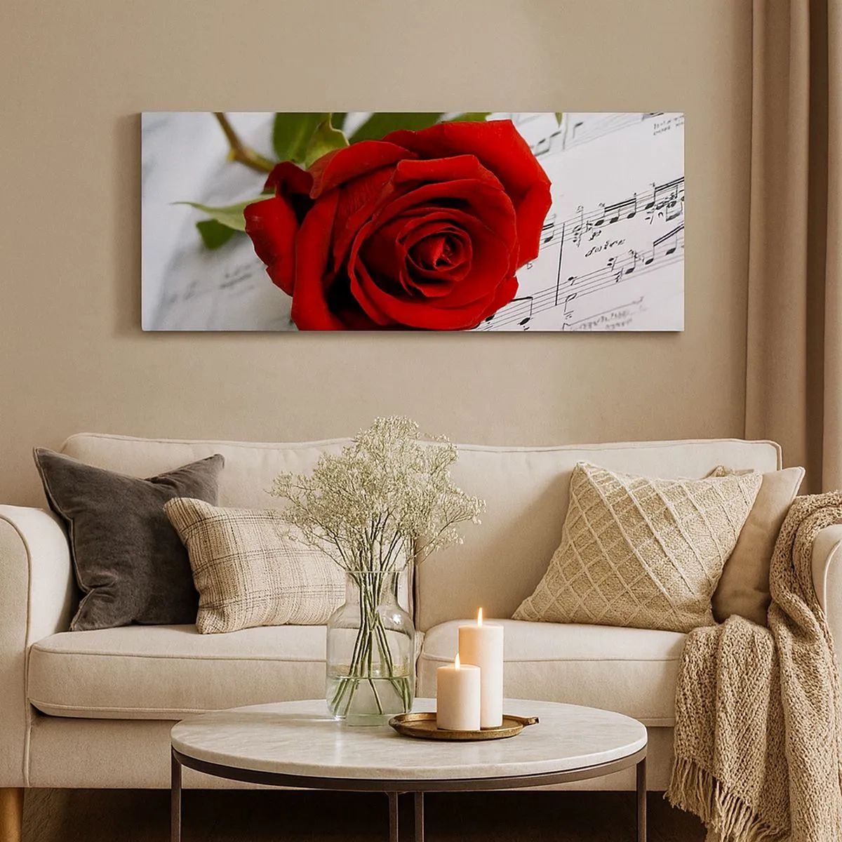 Quadro su tela - Stampe su Tela - La musica dei sentimenti in scarlatto - 100x40 cm