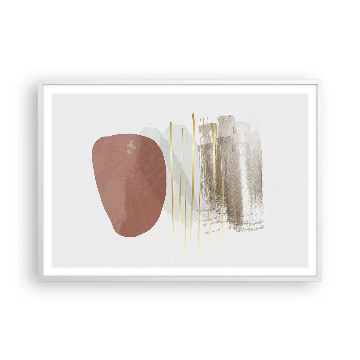 Poster in cornice bianca - Colonnato astratto - 100x70 cm