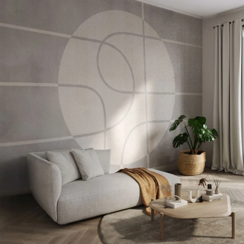 Fotomurali Premium Sand - Tondo e dritto - Luminoso, Minimalista, Ruota - 350x256 cm