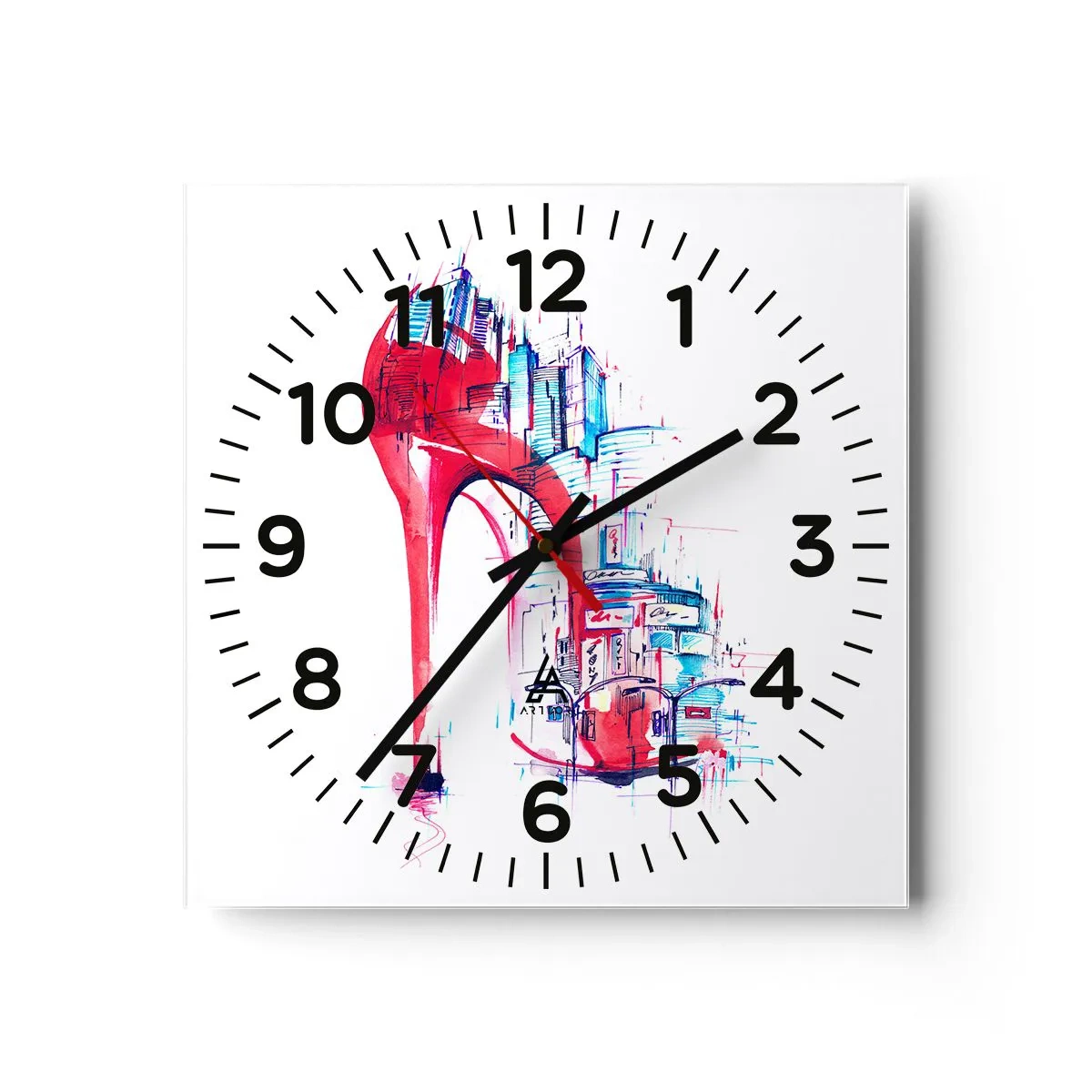 Orologio da parete - Orologio in Vetro - Elegante nella grande città - 40x40 cm