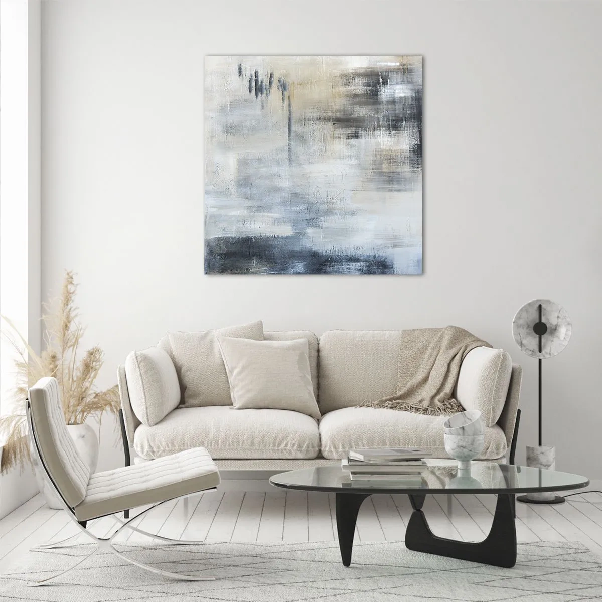 Quadro su vetro - Coperti dal blu - 40x40 cm