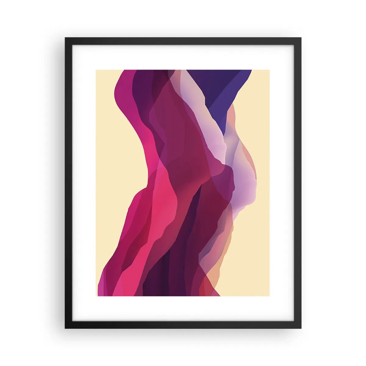 Poster in cornice nera - Onde di porpora - 40x50 cm
