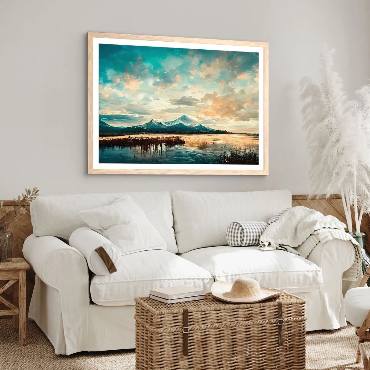 Poster in cornice rovere chiaro - Sotto la protezione del cielo - 40x30 cm