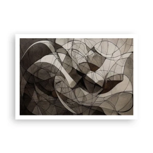 Poster - Motivo astratto nei toni del marrone e della terra - 100x70cm - La circolazione dei colori della terra - Decorazione murale moderna per soggiorno e camera da letto ARTTOR