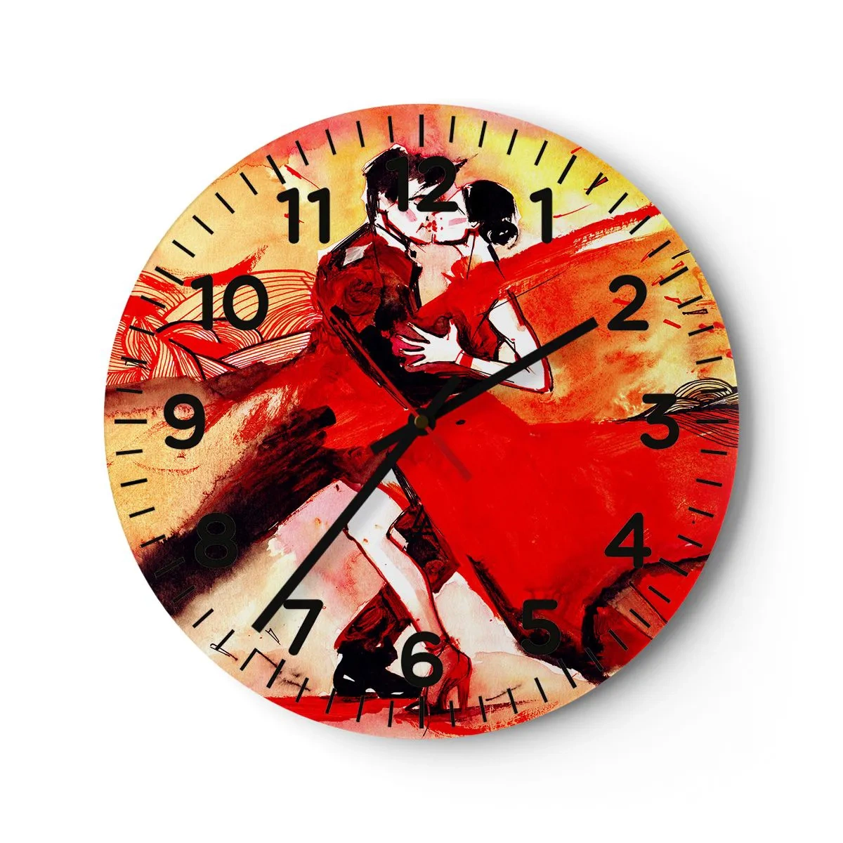 Orologio da parete - Orologio in Vetro - Il ritmo porpora della passione - 40x40 cm