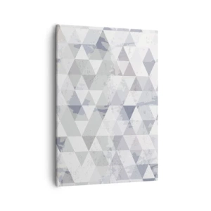 Quadro su tela - Stampe su Tela - Motivo geometrico a triangolo in tonalità pastello - 50x70cm - Al ritmo di tre - Decorazione murale moderna per soggiorno e camera da letto ARTTOR