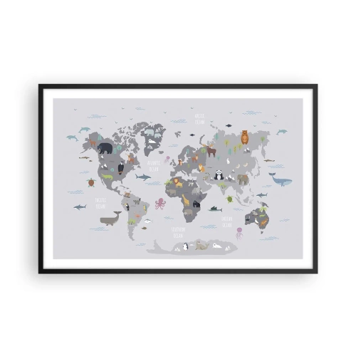 Poster in cornice nera - Dimmi di dove sei... - 91x61 cm