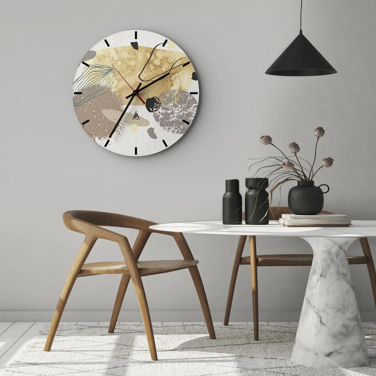 Orologio da parete - Orologio in Vetro - Schizzologia applicata - 30x30 cm