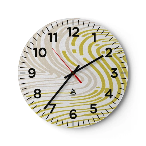 Orologio da parete - Orologio in Vetro - Composizione con lieve deflessione - 40x40 cm