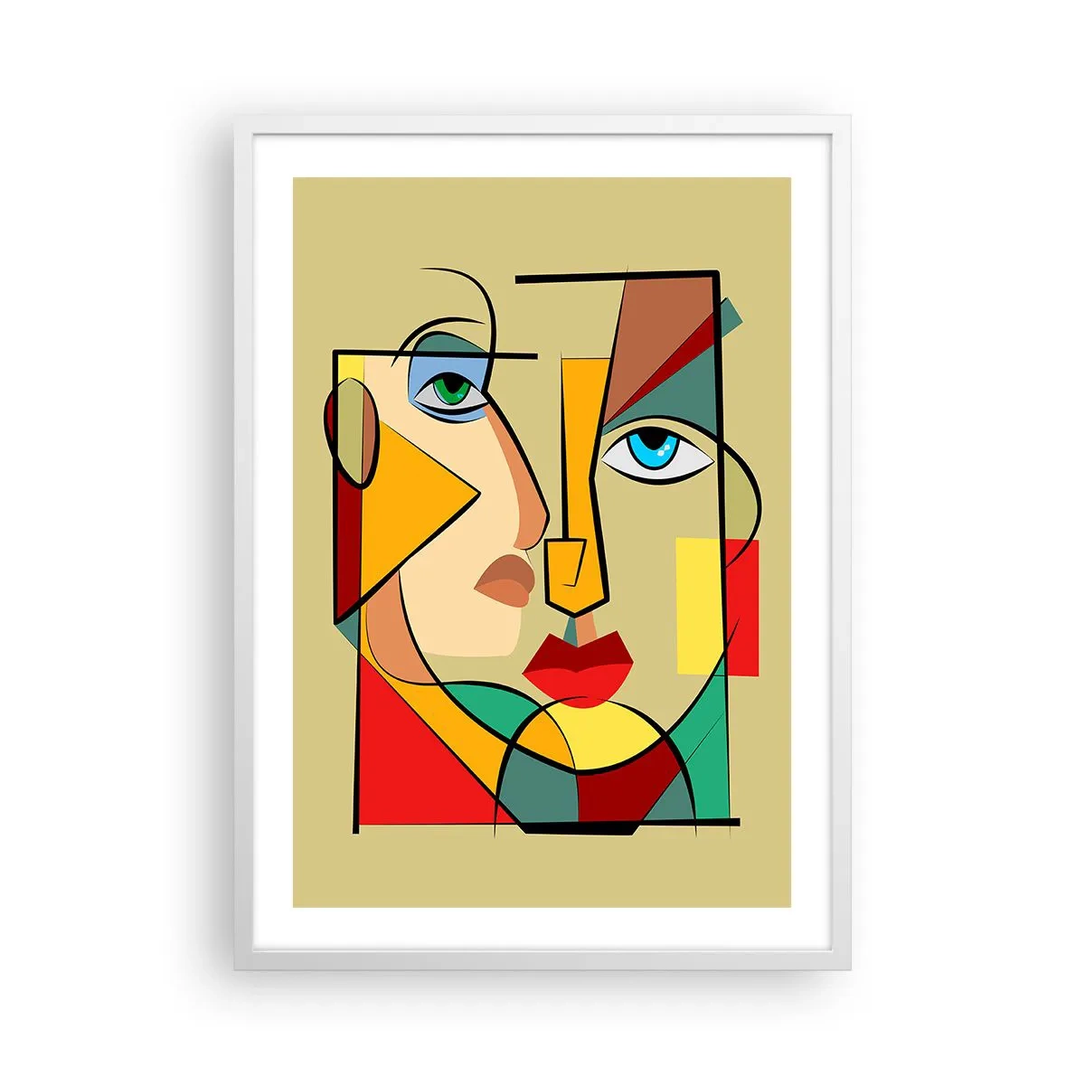 Poster in cornice bianca - Coppia affiatata - 50x70 cm