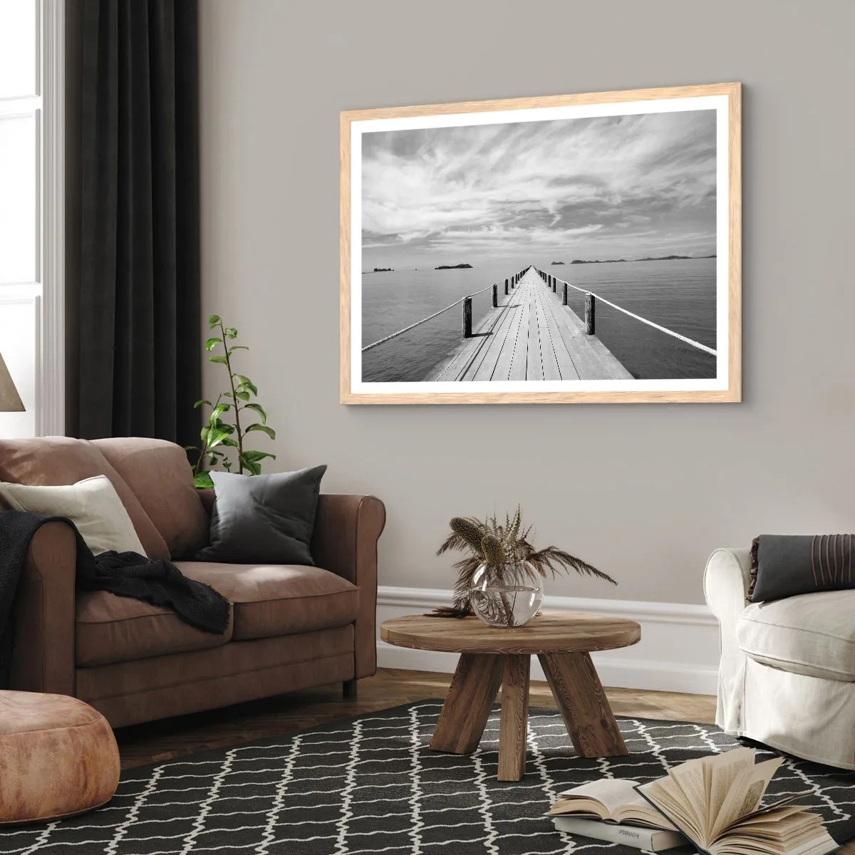 Poster in cornice rovere chiaro - Forse un viaggio... - 40x30 cm