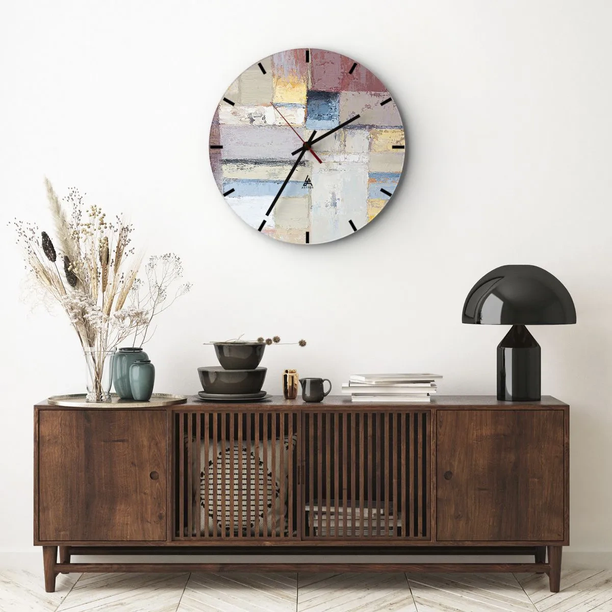 Orologio da parete - Orologio in Vetro - La pace della geometria - 40x40 cm