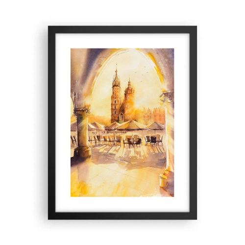 Poster in cornice nera - Alba sulla piazza di Cracovia - 30x40 cm
