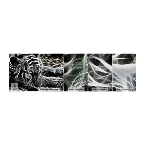 Campione di Fotomurale Premium Canvas - Studio di leggerezza felina - Astrazione, Tigre, Animali - 100x30 cm