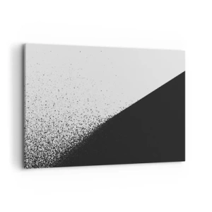 Quadro su tela - Stampe su Tela - Astrazione minimalista in bianco e nero con punti sparsi - 120x80cm - Più veloce, sempre di più - Decorazione murale moderna per soggiorno e camera da letto ARTTOR