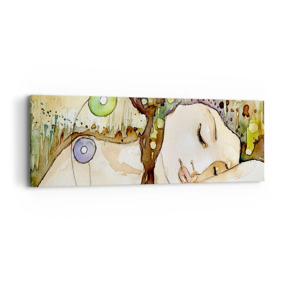 Quadro su tela - Stampe su Tela - Sogno smeraldo e viola - 90x30 cm