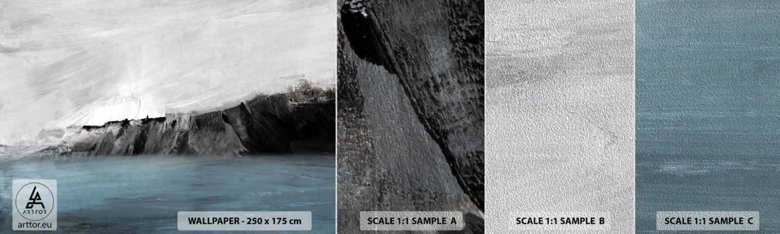 Campione di Fotomurale Premium Sand - Acqua-terra: lo scontro degli elementi - Costa, Paesaggio, Mare - 100x30 cm