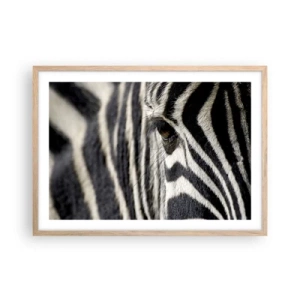 Poster in cornice rovere chiaro - Ritratto a strisce - 70x50 cm