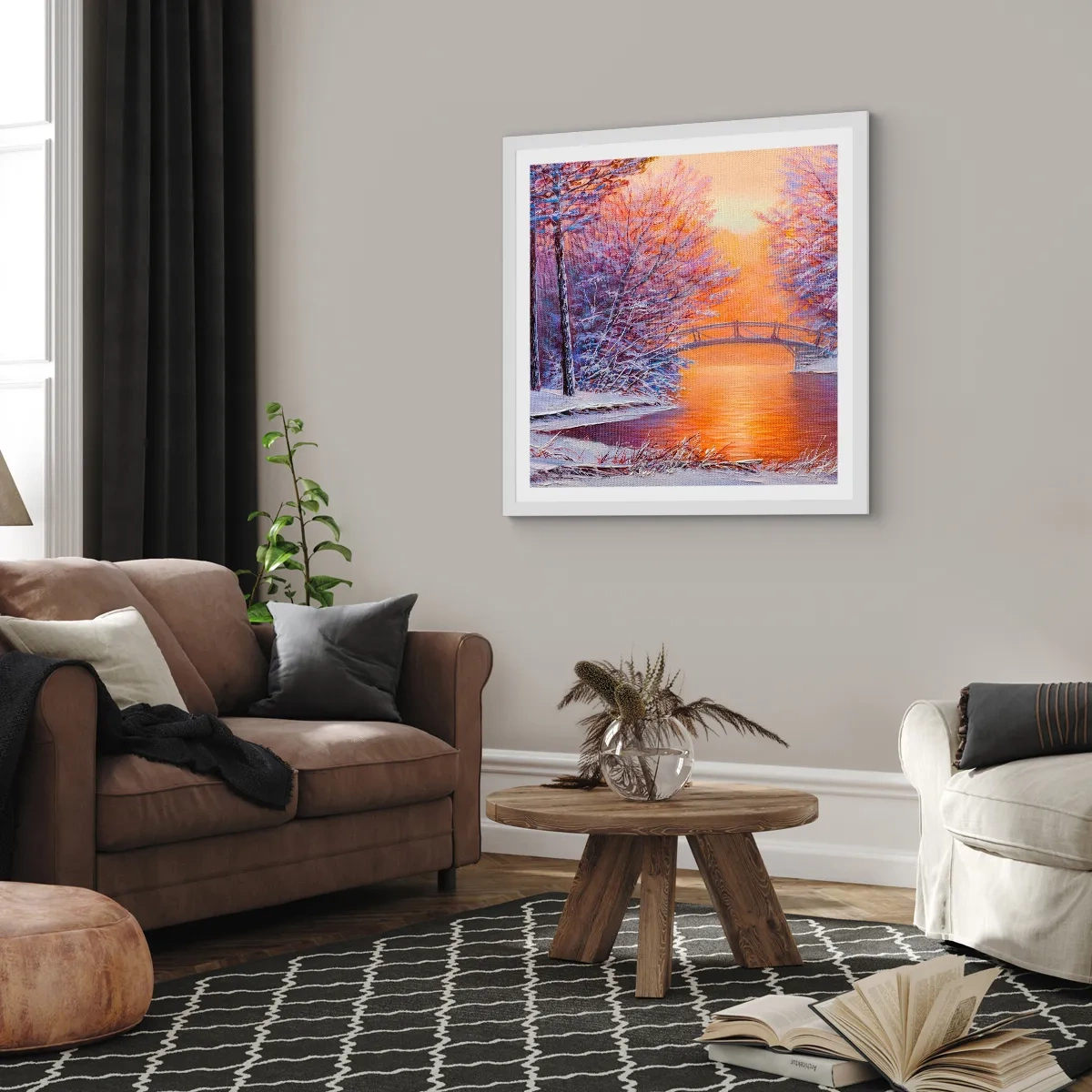 Poster in cornice bianca - Incontriamoci qui - 40x40 cm