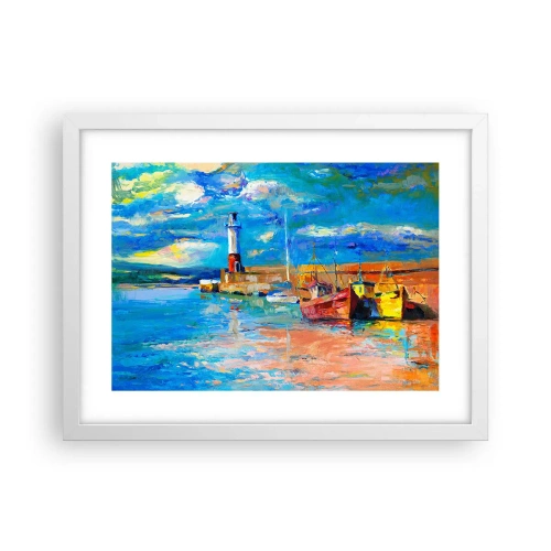 Poster in cornice bianca - Pomeriggio nell'insenatura multicolore - 40x30 cm