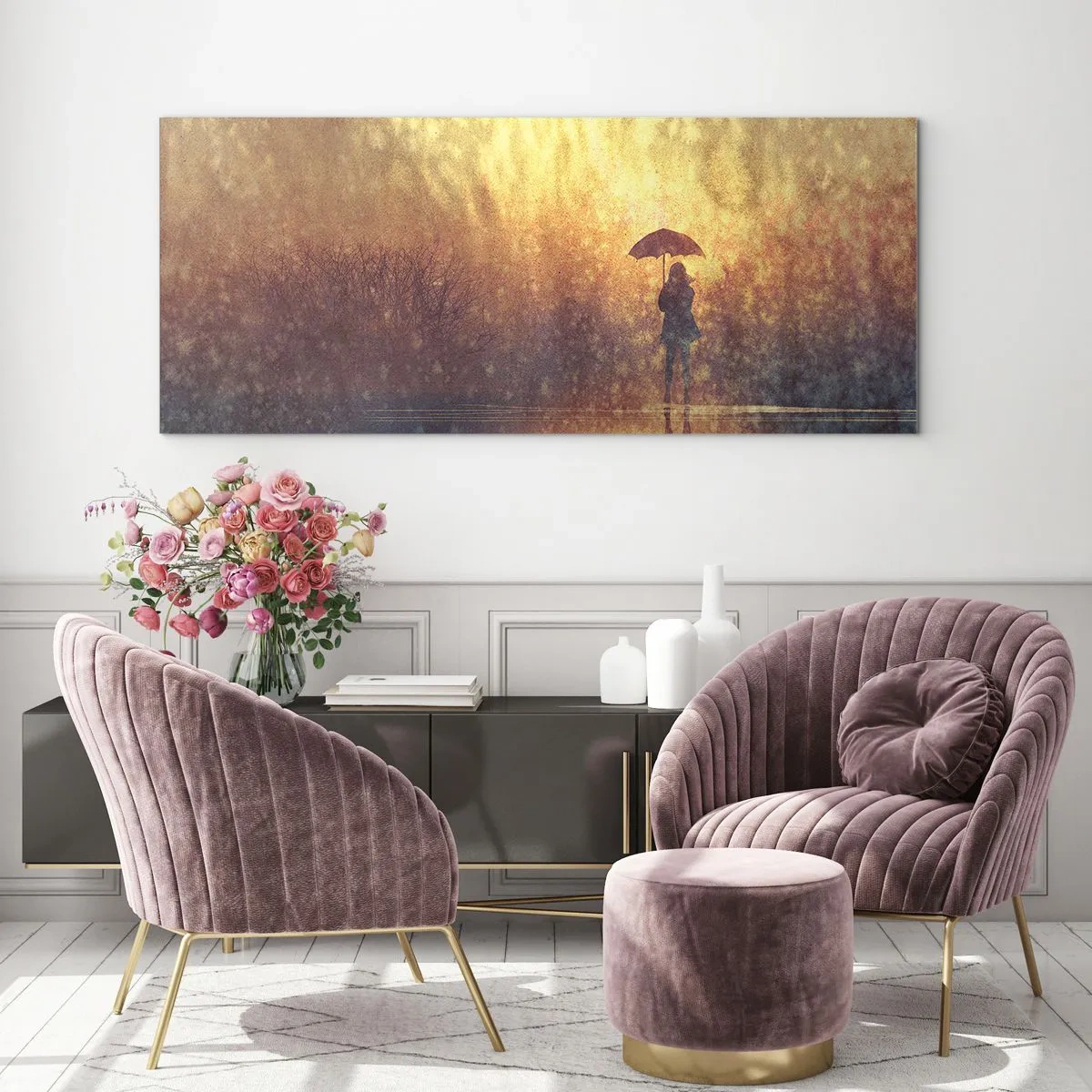 Quadro su vetro - Sento che qualcuno mi guarda - 100x40 cm
